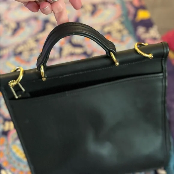 Coach Black Leather Satchel - Picture 8 of 16